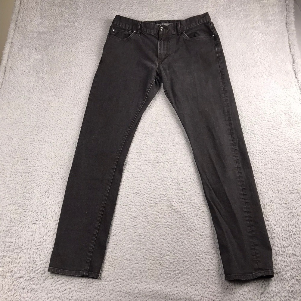 John Varvatos JV 702 Slim Jeans Mens 33x31 Black Faded Denim Pants